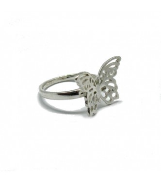 R001864 Stylish Sterling Silver Ring Stamped Solid 925 Butterfly Handcrafted